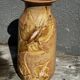 Vintage 1950s ceramic vase with floral decoration - signed Vallauris H 20 cm