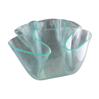 Plexiglass vase 1970 shape handkerchief 5 compartments 21 cm x 17 high