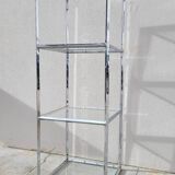 Designer chrome column display shelf - 1970s