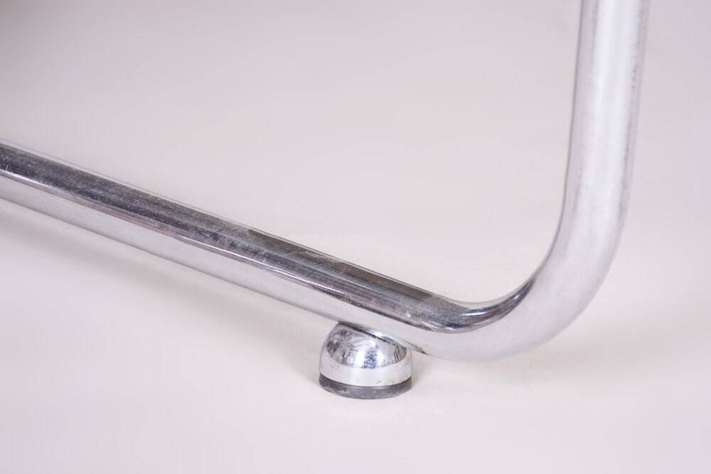 Bauhaus Sofa in Chrome and Leather by Vichr a Spol, Czech, 1930s