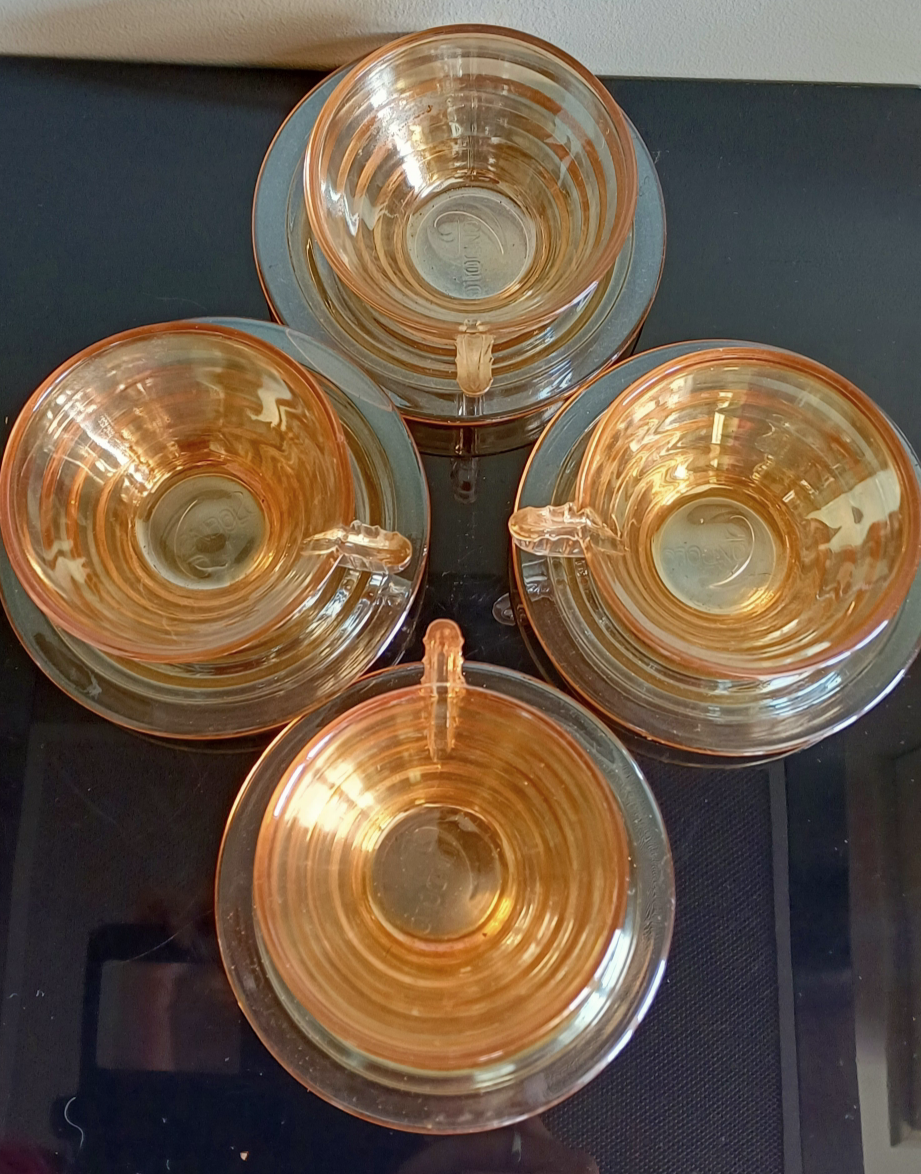 Vintage orange glass Gondolo cups