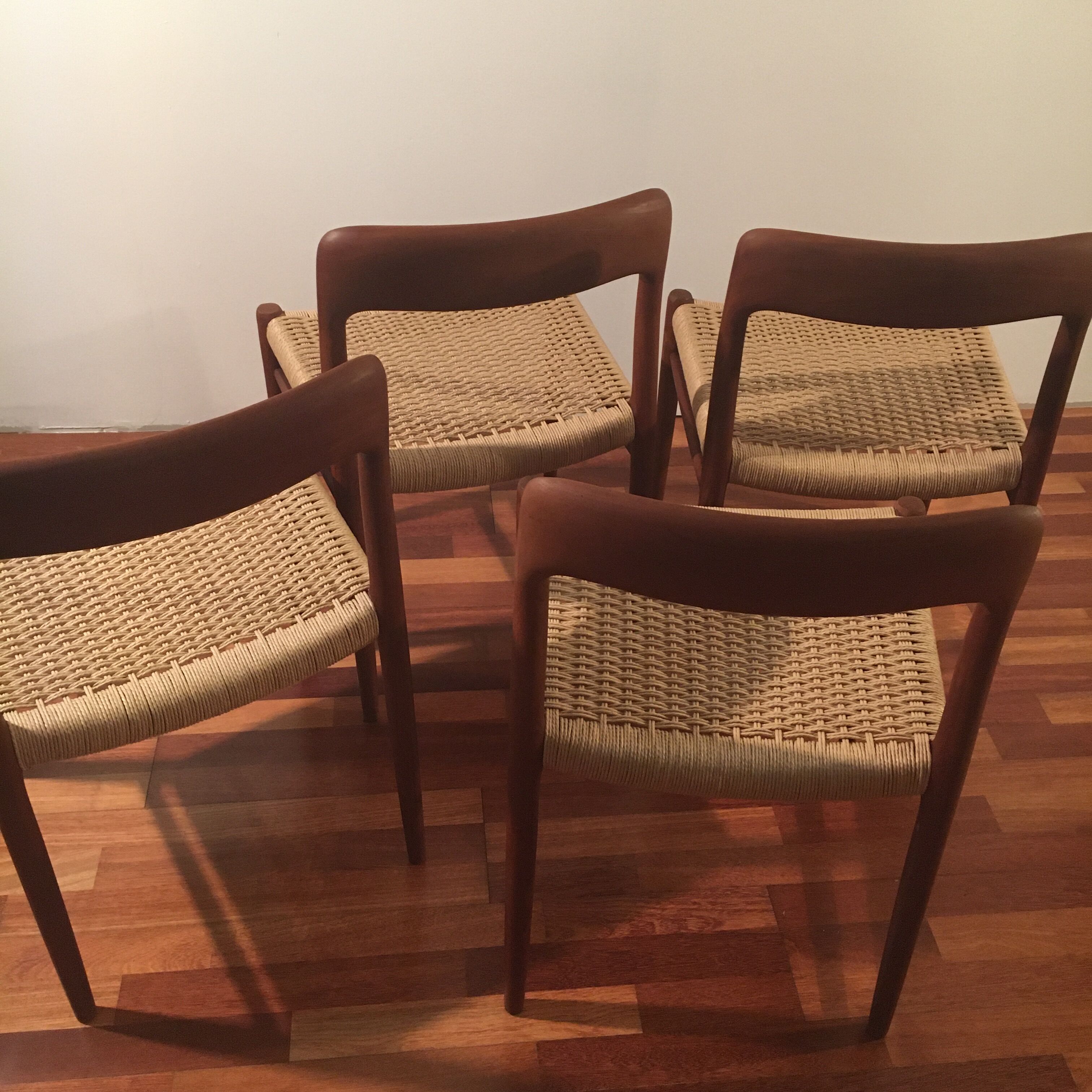 No.75 chairs & table by Niels Otto Muller for J.L. Mollers, 1950s