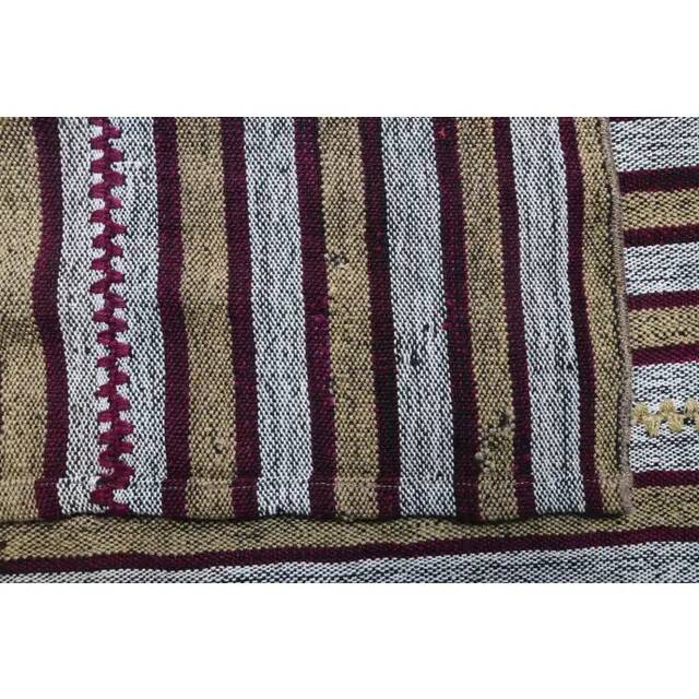 Vintage Turkish Hand-Knotted Wool Cotton White Kilim Runner Rug 101x207