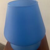 Vintage blue glass mushroom lamp