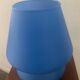 Lampe champignon vintage en verre bleu