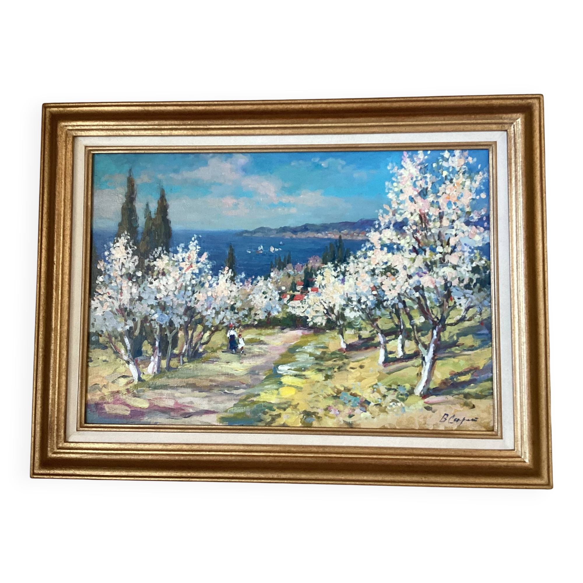 Signed painting Oil on canvas dimensions: height - 52 cm - length - 68 cm