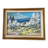 Signed painting Oil on canvas dimensions: height - 52 cm - length - 68 cm