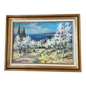 Tableau signé Huile sur toile dimension : hauteur -52 cm - longueur -68 cm