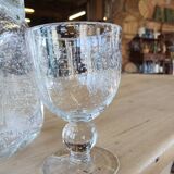 Antique blown amber bubble glass jar