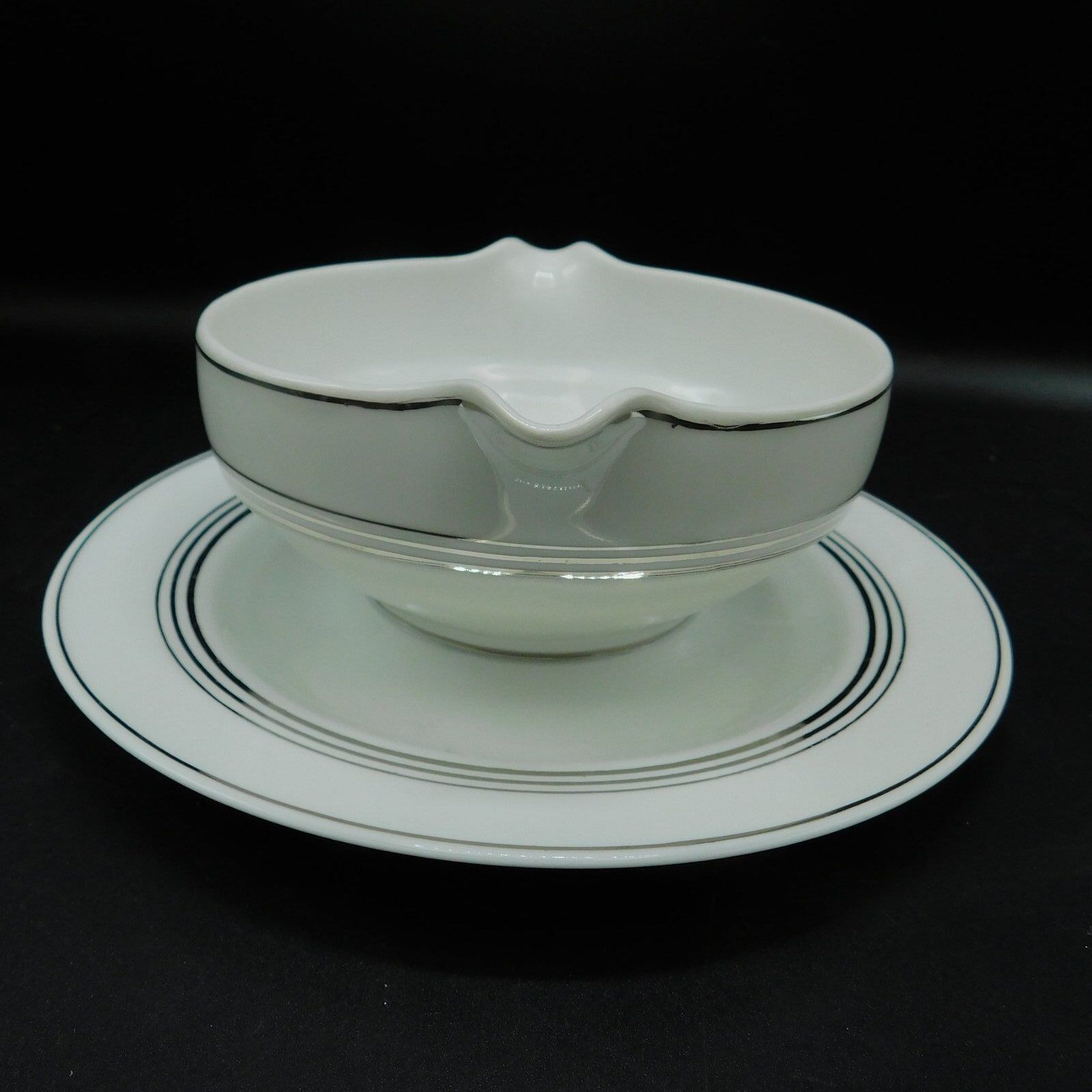 Saucière Charles Ahrenfeldt art deco - white and silver