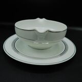 Saucière Charles Ahrenfeldt art déco blanc et argent
