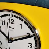 Vintage clock silent rectangular wall clock "Yellow Flash"