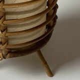 Bamboo cylindrical table lamp by Louis Sognot, France 1950s