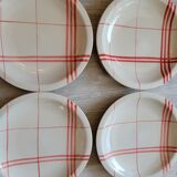 Set de 6 assiettes décor torchon