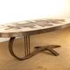 Table basse Française, Acier Chromé et Céramique par Barrois Vallauris 1960