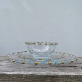 Trio of gold beaded glass dishes