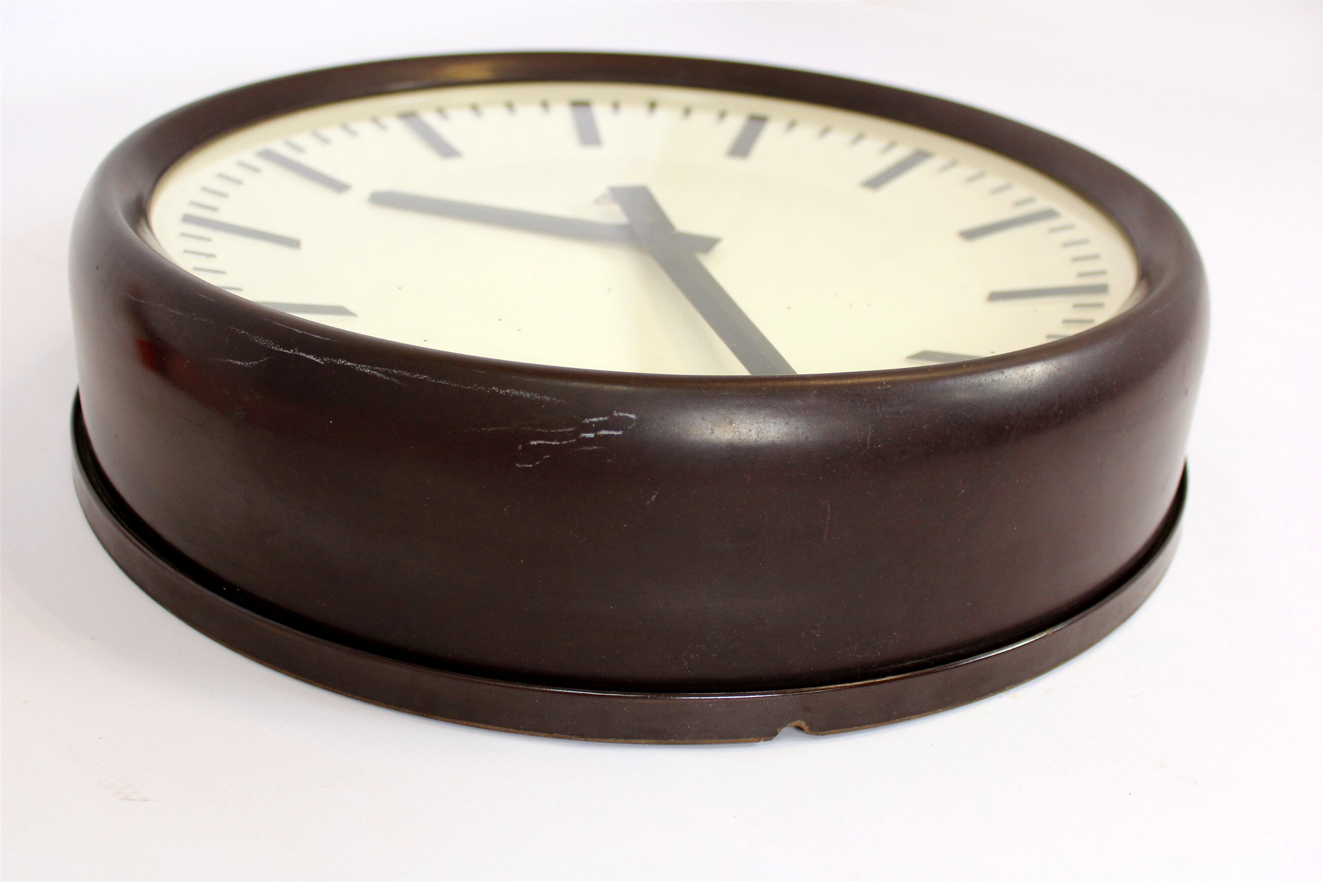Bakelite railway clock from pragotron, 1950s