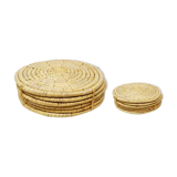 Lot of 6 sets of african table in natural raphia