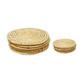 Lot de 6 sets de table africain en raphia naturel