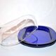 Vintage cobalt blue glass butter dish