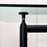 Italian model LC6 dining or office table in metal and glass by Le Corbusier, Pierre Jeanneret, Charlotte Perriand for Cassina.
