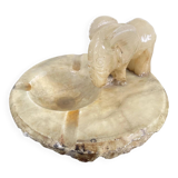 Hand carved alabaster elephant ashtray