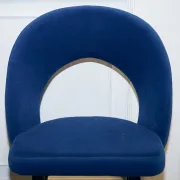 Chaises de Bar en Velours Bleu avec Cadre Doré
