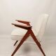 Scandinavian armchair in wood and ecru fabric by Józef Chierowski