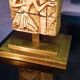 Vintage "Egyptomania" lamp in ceramic and patinated brass