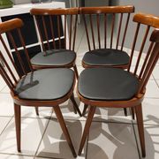 Set of 4 chairs of Bistrot Baumann model 740V, 1960