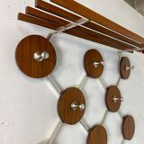 Vintage, Scandinavian Mid-Century Teak and Metal Coat Rack, 1960s