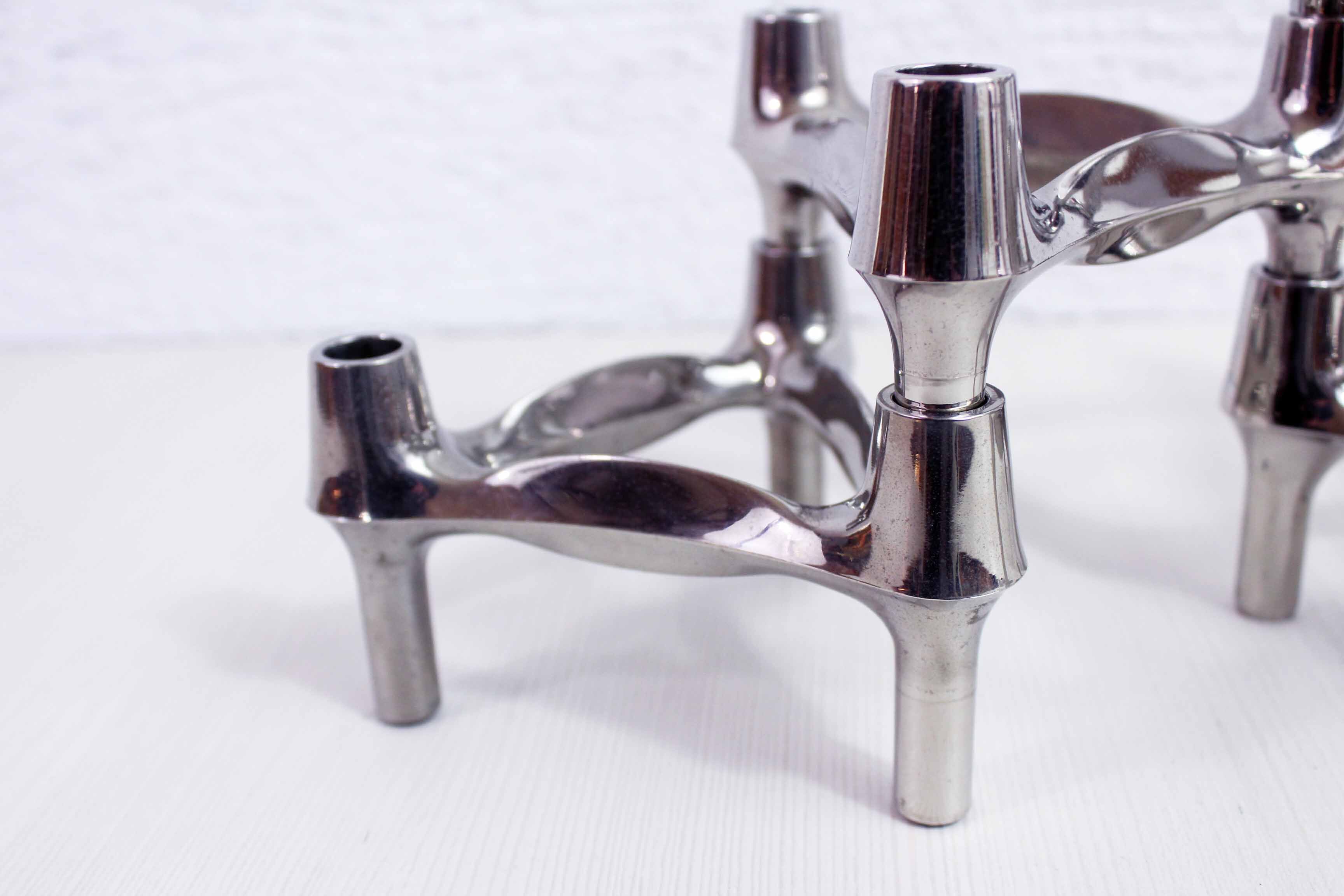 Set of 5 candlesticks modular by Nagel