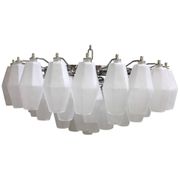 Sandblasted “poliedri” murano glass chandelier d60