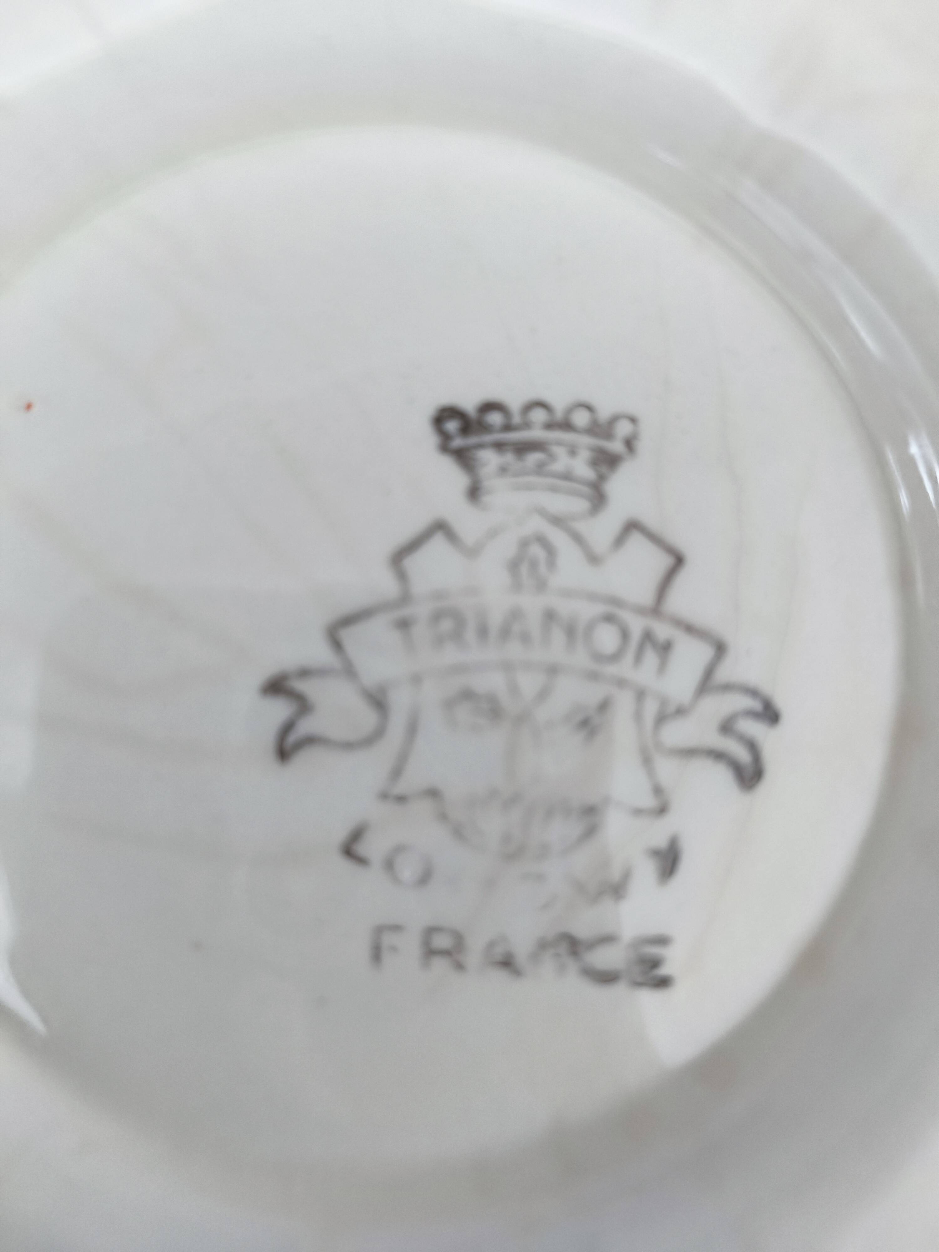 Round sauceboat on Longwy France earthenware frame, Trianon model