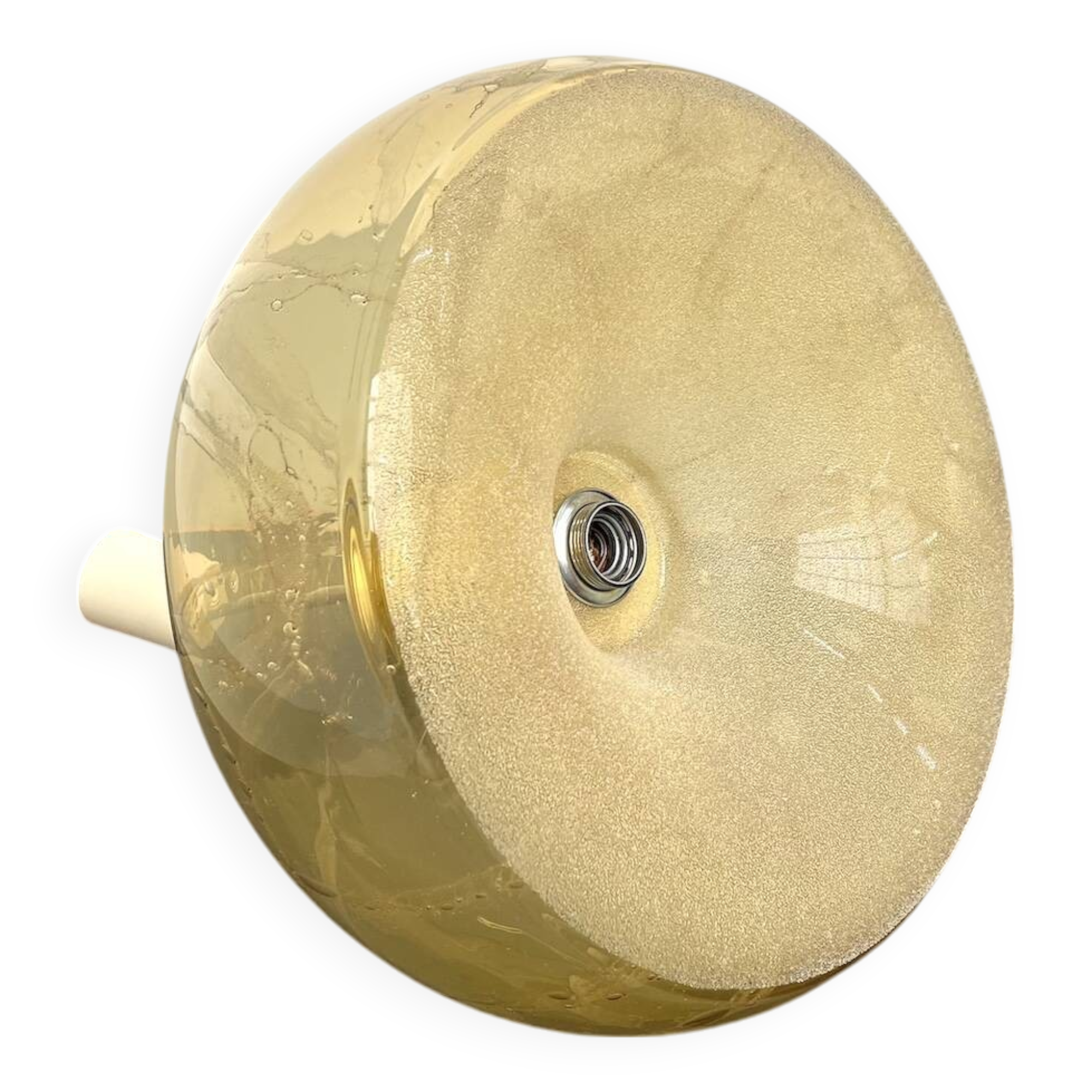 Blown glass paste pendant light, 1970s