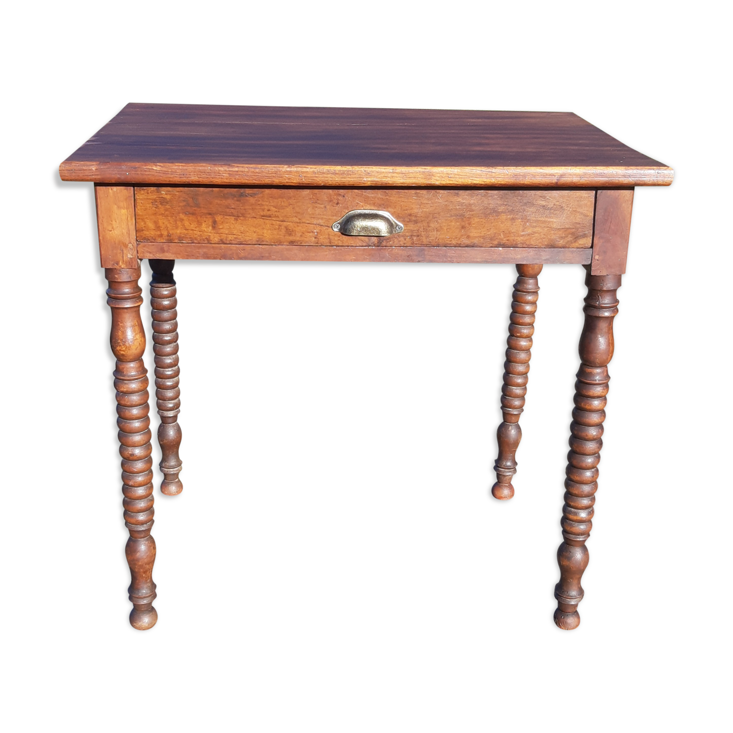 Walnut table 19th 1 drawer