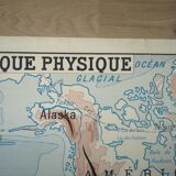 Vintage school poster from the 50s Rossignol America Physics and Politics