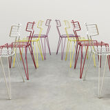 Vintage multicolor stackable wire chairs