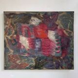Signed abstract canvas