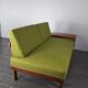 Canapé daybed teck et tissu vert olive, design Ingmar Relling édition Ekornes, 1960s