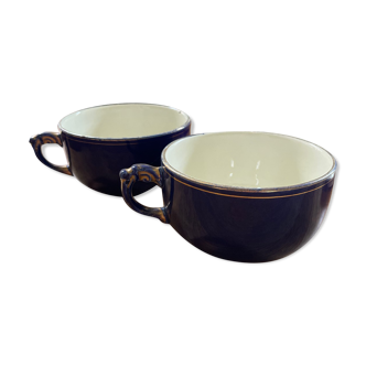 Set of 2 antique chocolate cups