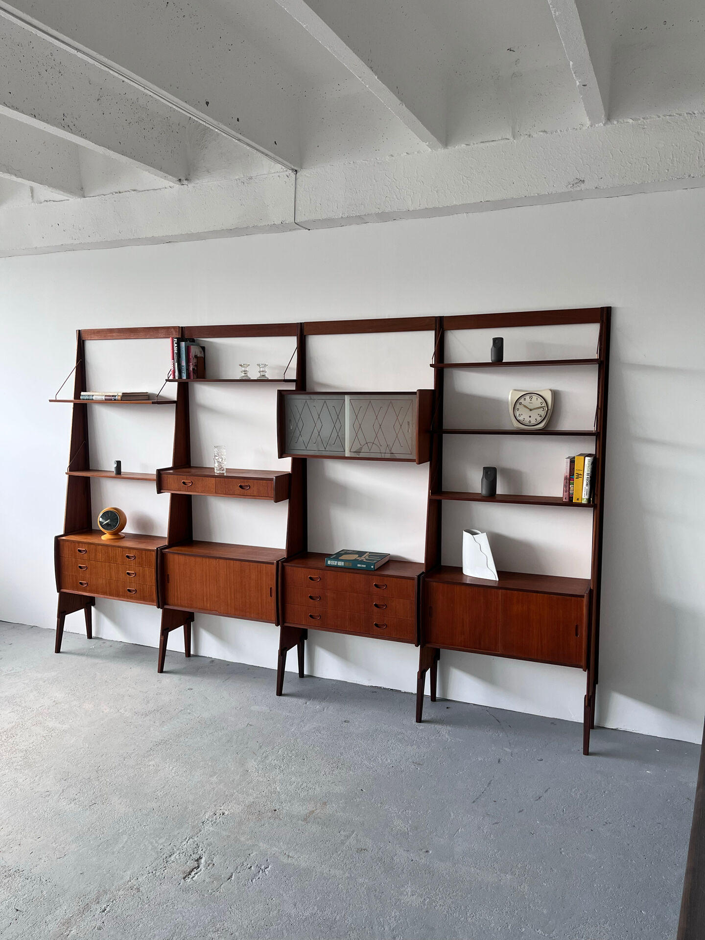 Panto Scandinavian Modular Bookcase, 1960’s Norway, Mid Century Teak