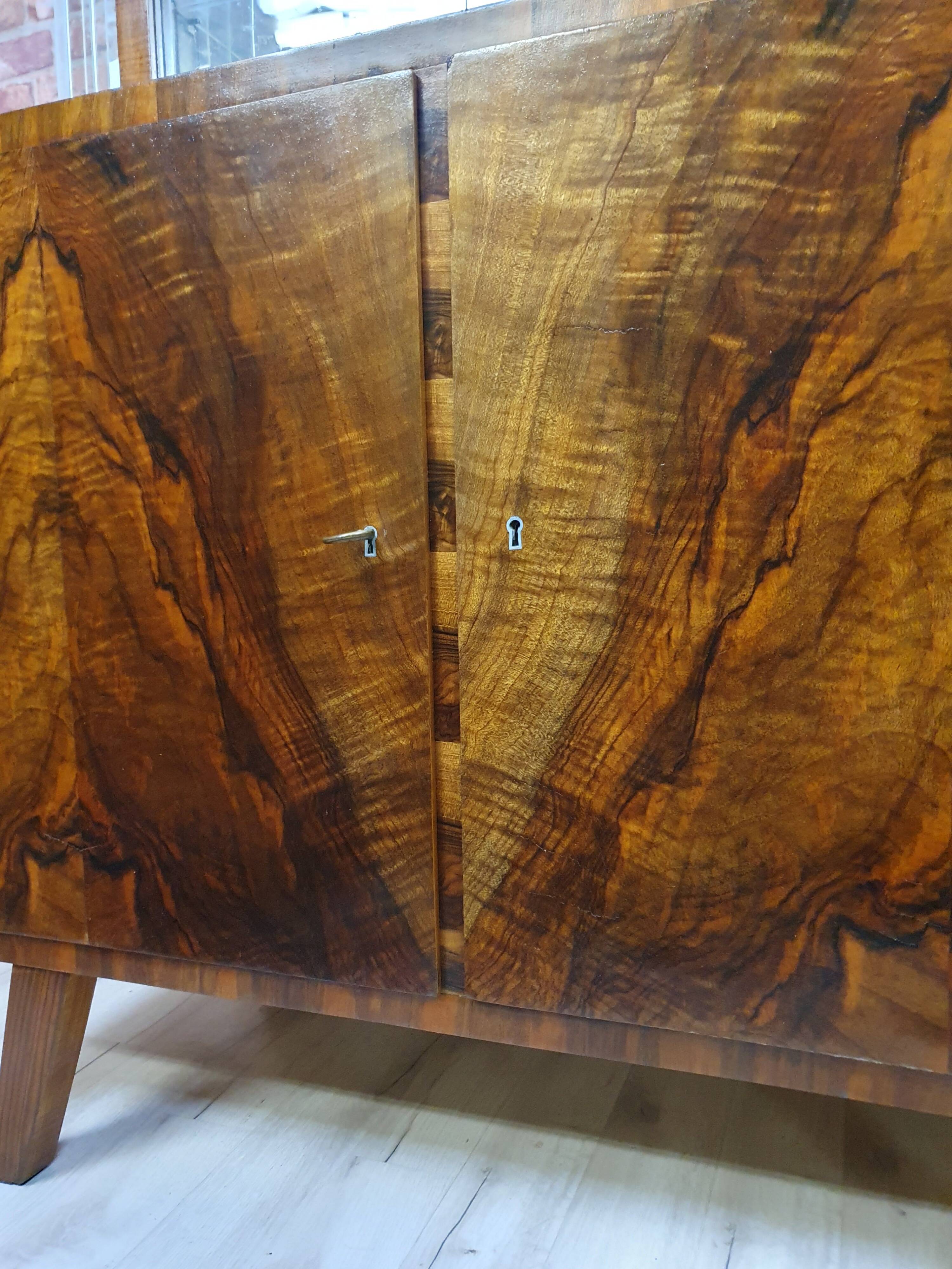 Renovated art deco highboard, Poland 1940