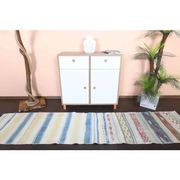 1970s Vintage Turkish Hand-Knotted Wool Cotton White Runner Rug 66x288