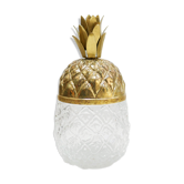Bocal ananas vintage en verre et en laiton