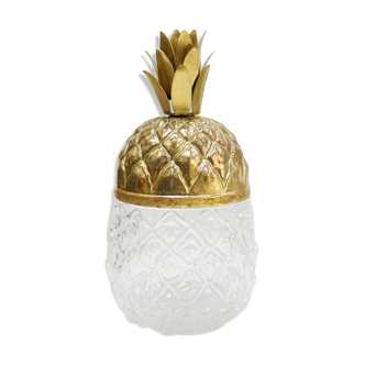 Vintage pineapple jar made of glass and brass