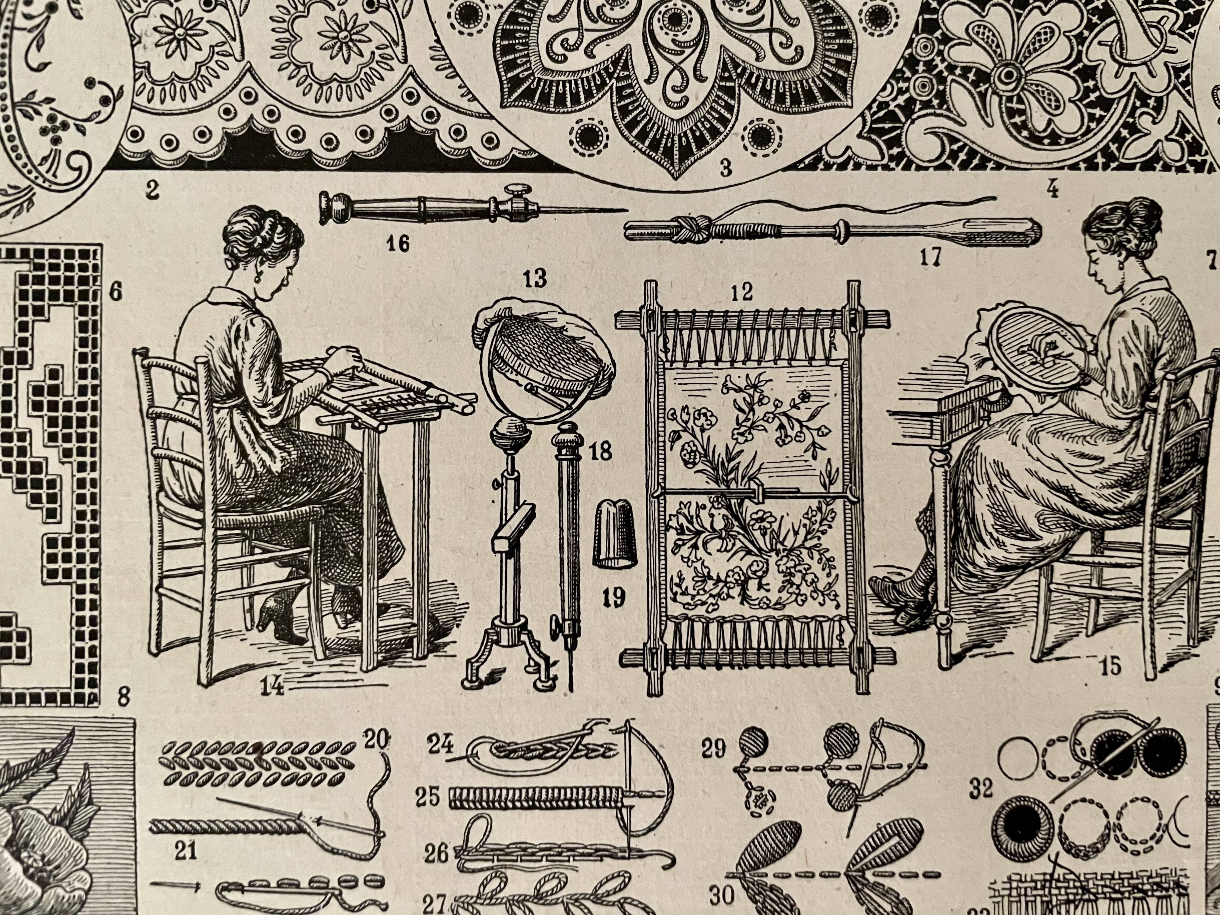 Lithograph on embroidery from 1923