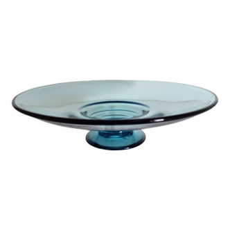 André Delatte, Nancy - Centerpiece on blue glass stand, diameter - 32 cm.