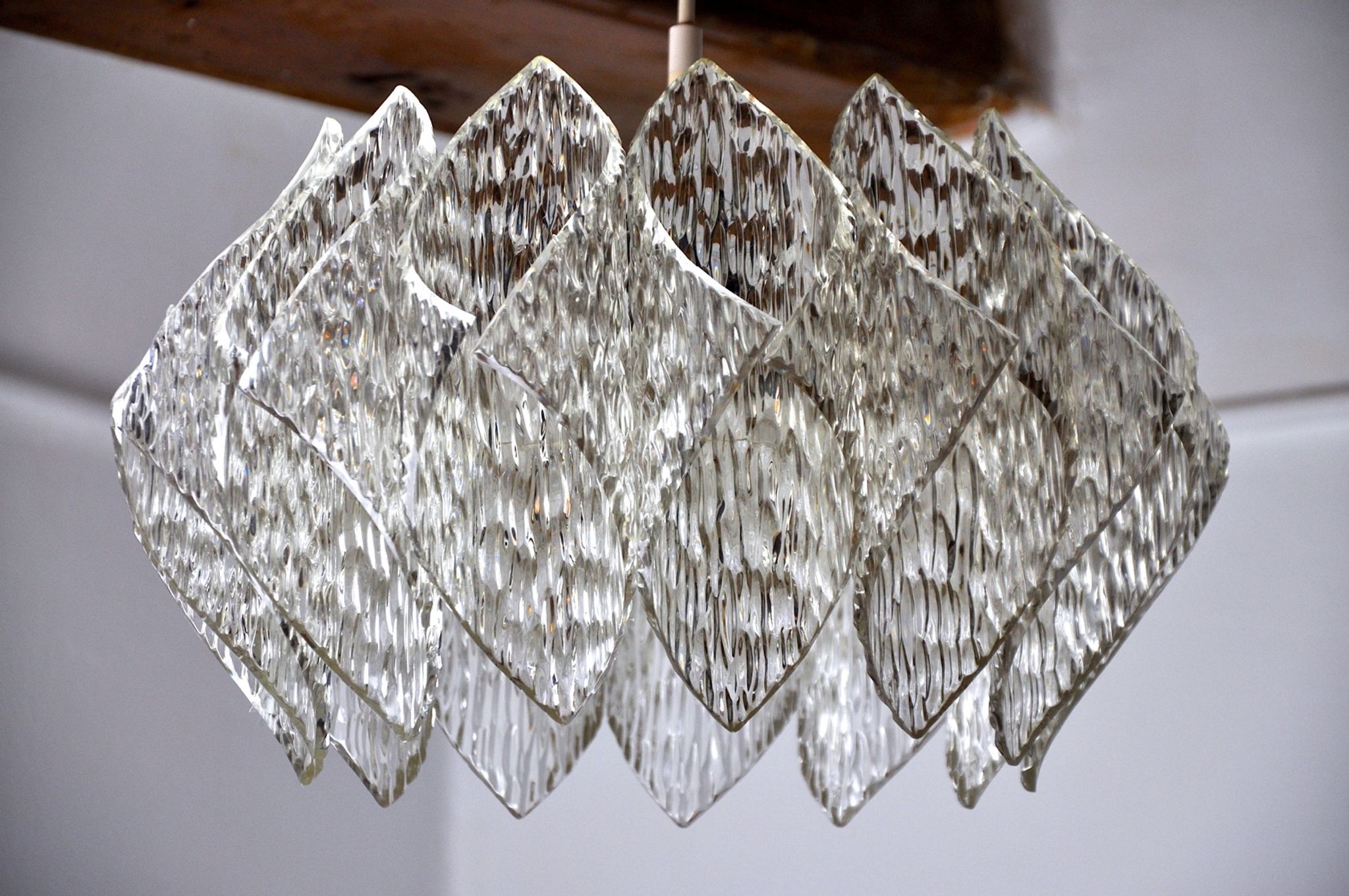 Lustre space age, effet givré en bakélite, France, 1970