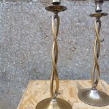 Pair of brass candelabra
